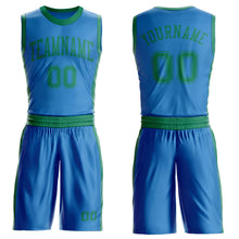 Загрузить изображение в средство просмотра галереи, Custom Blue Kelly Green Round Neck Suit Basketball Jersey