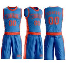 Laden Sie das Bild in den Galerie-Viewer, Custom Blue Orange Round Neck Suit Basketball Jersey
