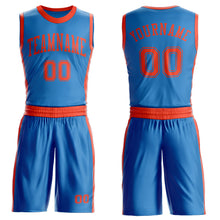 Laden Sie das Bild in den Galerie-Viewer, Custom Blue Orange Round Neck Suit Basketball Jersey