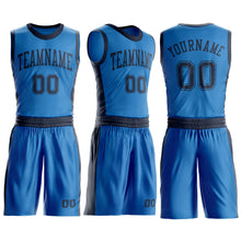 Laden Sie das Bild in den Galerie-Viewer, Custom Blue Navy Round Neck Suit Basketball Jersey