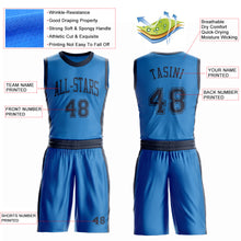 Laden Sie das Bild in den Galerie-Viewer, Custom Blue Navy Round Neck Suit Basketball Jersey