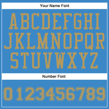 Laden Sie das Bild in den Galerie-Viewer, Custom Blue Old Gold Round Neck Suit Basketball Jersey