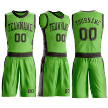 Laden Sie das Bild in den Galerie-Viewer, Custom Neon Green Brown Round Neck Suit Basketball Jersey