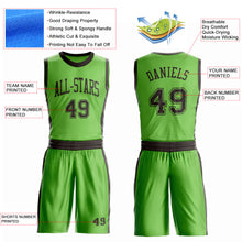 Laden Sie das Bild in den Galerie-Viewer, Custom Neon Green Brown Round Neck Suit Basketball Jersey