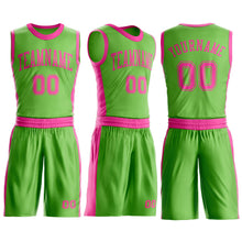 Laden Sie das Bild in den Galerie-Viewer, Custom Neon Green Pink Round Neck Suit Basketball Jersey