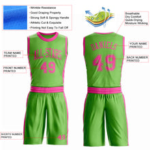Laden Sie das Bild in den Galerie-Viewer, Custom Neon Green Pink Round Neck Suit Basketball Jersey