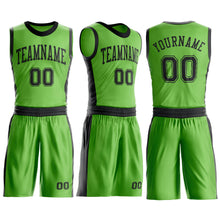 Laden Sie das Bild in den Galerie-Viewer, Custom Neon Green Black Round Neck Suit Basketball Jersey