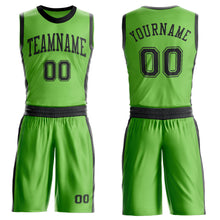 Laden Sie das Bild in den Galerie-Viewer, Custom Neon Green Black Round Neck Suit Basketball Jersey