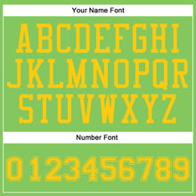 Laden Sie das Bild in den Galerie-Viewer, Custom Neon Green Gold Round Neck Suit Basketball Jersey