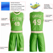 Laden Sie das Bild in den Galerie-Viewer, Custom Neon Green Cream Round Neck Suit Basketball Jersey