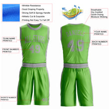 Laden Sie das Bild in den Galerie-Viewer, Custom Neon Green Gray Round Neck Suit Basketball Jersey