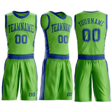 Загрузить изображение в средство просмотра галереи, Custom Neon Green Royal Round Neck Suit Basketball Jersey