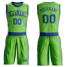 Загрузить изображение в средство просмотра галереи, Custom Neon Green Royal Round Neck Suit Basketball Jersey