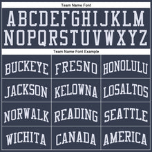 Laden Sie das Bild in den Galerie-Viewer, Custom Navy White Round Neck Suit Basketball Jersey