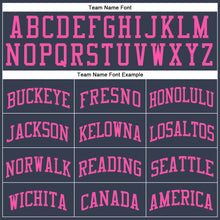 Laden Sie das Bild in den Galerie-Viewer, Custom Navy Pink Round Neck Suit Basketball Jersey