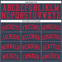 Laden Sie das Bild in den Galerie-Viewer, Custom Navy Red Round Neck Suit Basketball Jersey