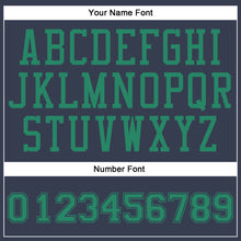 Laden Sie das Bild in den Galerie-Viewer, Custom Navy Kelly Green Round Neck Suit Basketball Jersey