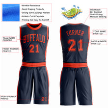 Laden Sie das Bild in den Galerie-Viewer, Custom Navy Orange Round Neck Suit Basketball Jersey