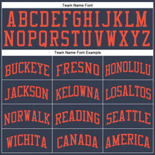 Laden Sie das Bild in den Galerie-Viewer, Custom Navy Orange Round Neck Suit Basketball Jersey