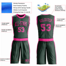 Laden Sie das Bild in den Galerie-Viewer, Custom Green Pink Round Neck Suit Basketball Jersey