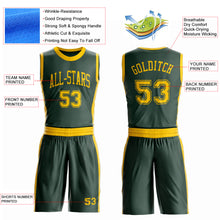 Laden Sie das Bild in den Galerie-Viewer, Custom Green Gold Round Neck Suit Basketball Jersey