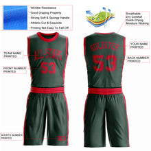Laden Sie das Bild in den Galerie-Viewer, Custom Green Red Round Neck Suit Basketball Jersey