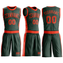 Load image into Gallery viewer, Custom Green Orange Round Neck Suit Basketball Jersey