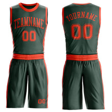 Load image into Gallery viewer, Custom Green Orange Round Neck Suit Basketball Jersey
