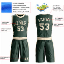 Laden Sie das Bild in den Galerie-Viewer, Custom Green Cream Round Neck Suit Basketball Jersey