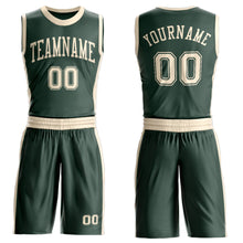 Laden Sie das Bild in den Galerie-Viewer, Custom Green Cream Round Neck Suit Basketball Jersey