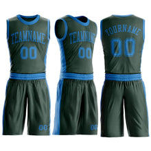 Laden Sie das Bild in den Galerie-Viewer, Custom Green Blue Round Neck Suit Basketball Jersey