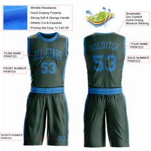 Laden Sie das Bild in den Galerie-Viewer, Custom Green Blue Round Neck Suit Basketball Jersey