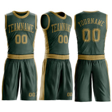 Laden Sie das Bild in den Galerie-Viewer, Custom Green Old Gold Round Neck Suit Basketball Jersey