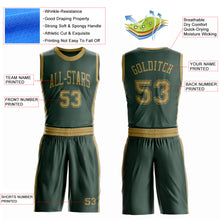 Laden Sie das Bild in den Galerie-Viewer, Custom Green Old Gold Round Neck Suit Basketball Jersey