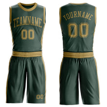 Laden Sie das Bild in den Galerie-Viewer, Custom Green Old Gold Round Neck Suit Basketball Jersey