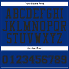 Load image into Gallery viewer, Custom Royal Black Round Neck Suit Basketball Jersey