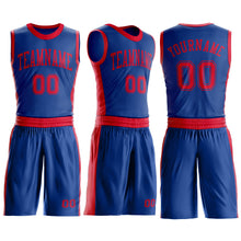 Laden Sie das Bild in den Galerie-Viewer, Custom Royal Red Round Neck Suit Basketball Jersey