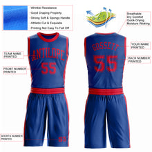 Laden Sie das Bild in den Galerie-Viewer, Custom Royal Red Round Neck Suit Basketball Jersey