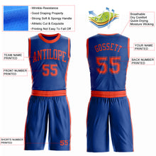 Laden Sie das Bild in den Galerie-Viewer, Custom Royal Orange Round Neck Suit Basketball Jersey