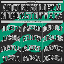 Load image into Gallery viewer, Custom White Black Green-Gold Wave Geometric Stripe Round Neck Sublimation Basketball Suit Jersey