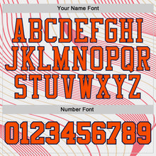 Charger l'image dans la galerie, Custom White Orange Neon Pink Old Gold-Navy Wave Stripe Round Neck Sublimation Basketball Suit Jersey