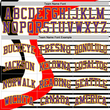 Load image into Gallery viewer, Custom White Purple Red-Gold Wave Stripe Round Neck Sublimation Basketball Suit Jersey