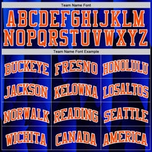 Laden Sie das Bild in den Galerie-Viewer, Custom Blue Orange-White Feather Boho Style Round Neck Sublimation Basketball Uniform Jersey