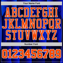 Laden Sie das Bild in den Galerie-Viewer, Custom Blue Orange-White Feather Boho Style Round Neck Sublimation Basketball Uniform Jersey