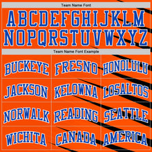 Laden Sie das Bild in den Galerie-Viewer, Custom Orange Thunder Blue-White Wing Stripe Boho Style Round Neck Sublimation Basketball Uniform Jersey