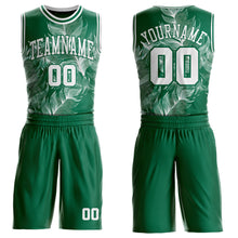 Load image into Gallery viewer, Custom Kelly Green-White Feather Wing Boho Style Round Neck Sublimation Basketball Uniform Jersey
