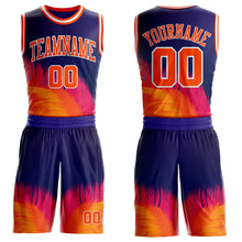 Загрузить изображение в средство просмотра галереи, Custom Purple Orange Pink-White Feather Wing Boho Style Round Neck Sublimation Basketball Uniform Jersey