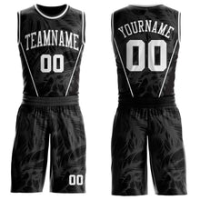 Load image into Gallery viewer, Custom Black-White Feather Wing Boho Style Round Neck Sublimation Basketball Uniform Jersey