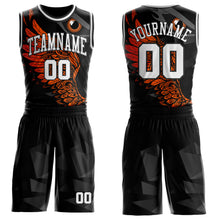 Charger l'image dans la galerie, Custom Black White-Orange Eagle Wing Boho Style Round Neck Sublimation Basketball Uniform Jersey