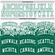 Load image into Gallery viewer, Custom White-Kelly Green Shattered Geometric Side Panel Stripe Round Neck Sublimation Basketball Set Jersey